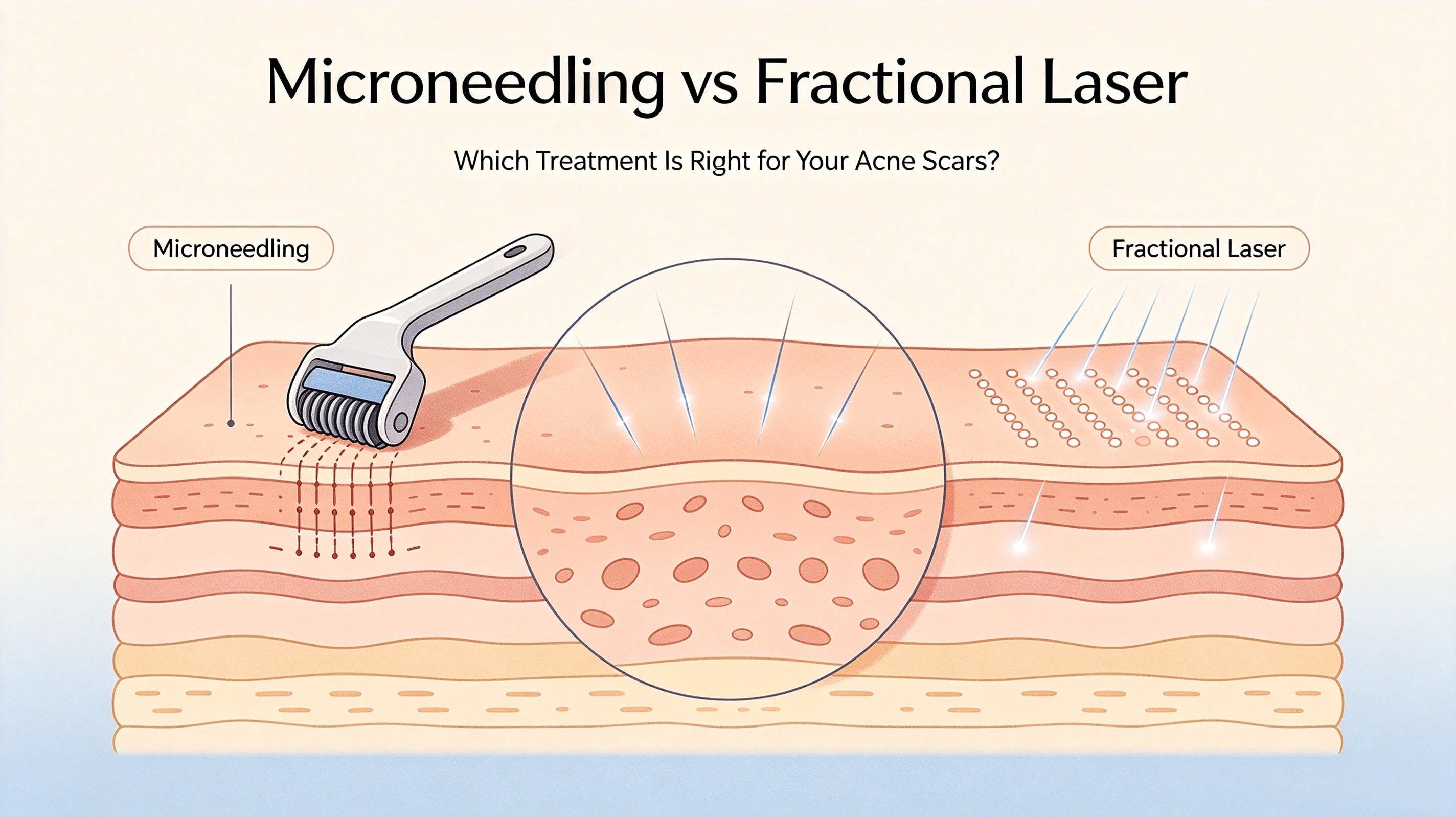 Microneedling Vs Fractional Laser Treatments: Which Treatment Is Right for Your Acne Scars?