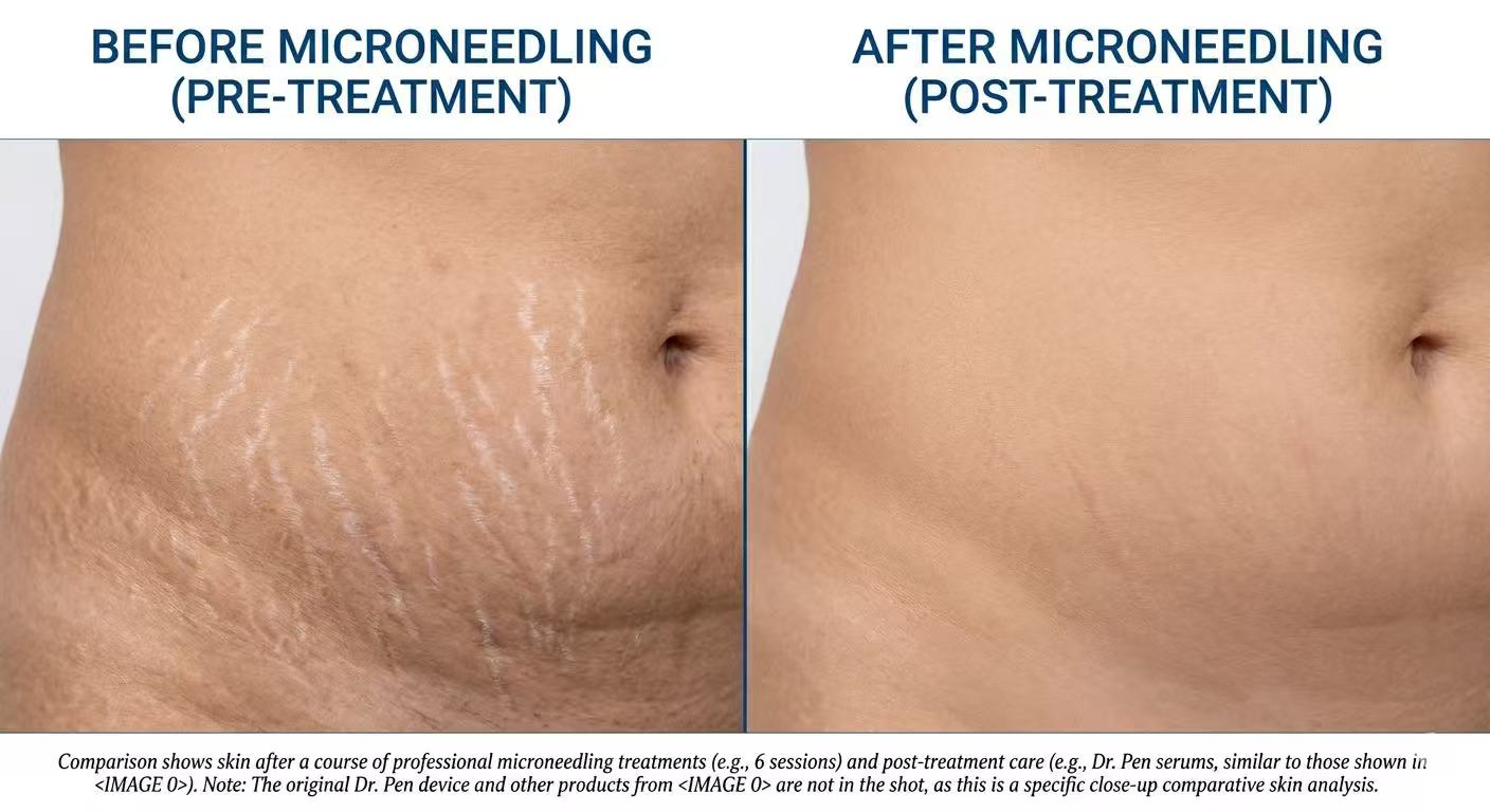 What needle depth is needed for Dr. Pen to treat stretch marks?
