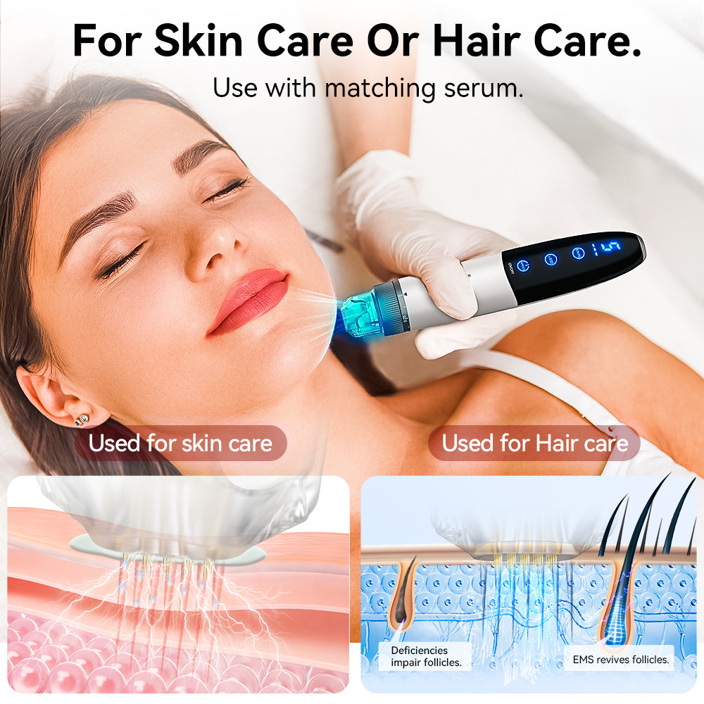 Facial skin tightening and wrinkle reduction using the authentic Dr. Pen Q1S from Dr. Pen Official.