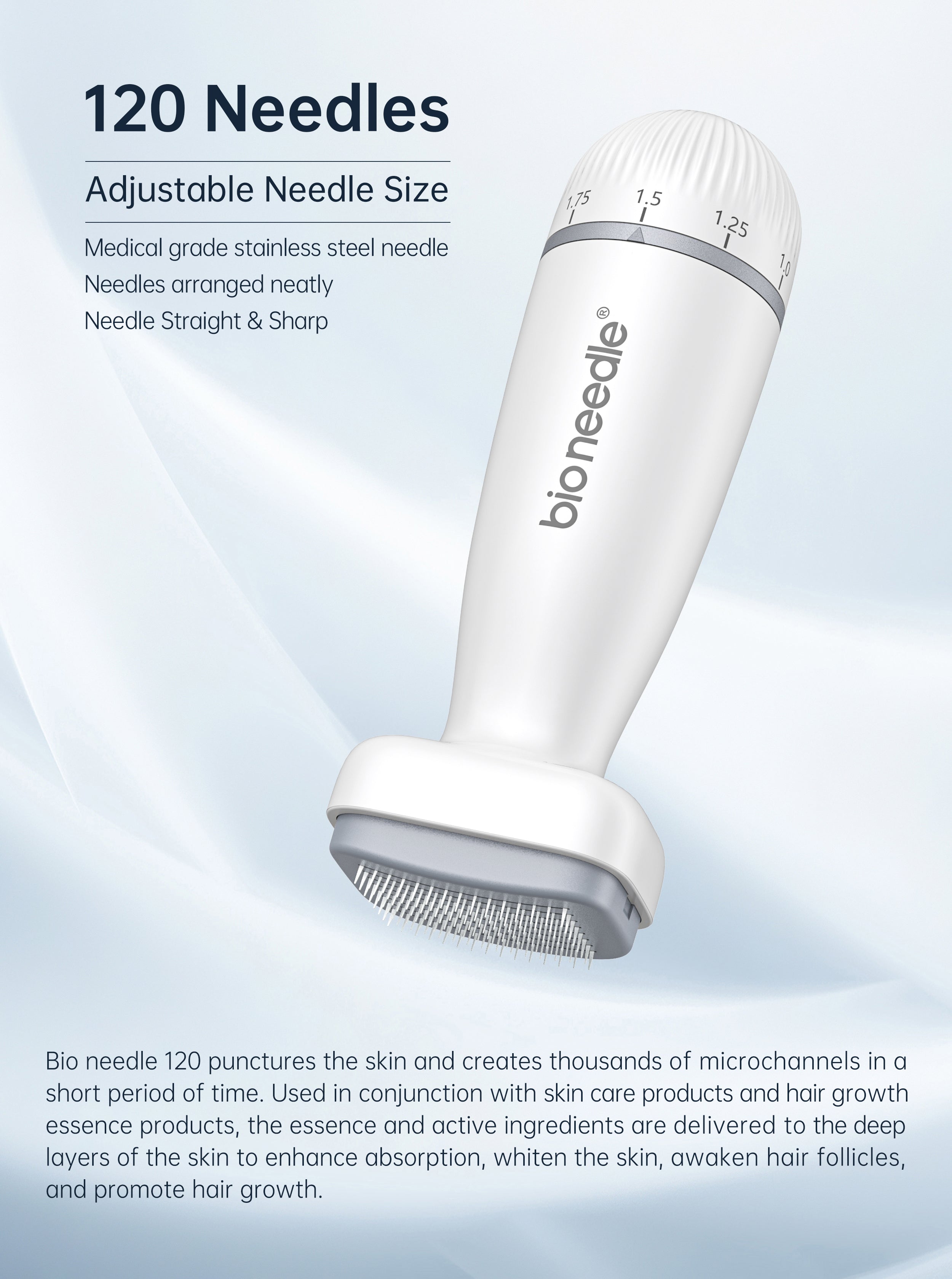 Biopen 120 Hair Growth Microneedle Stamp with 120 stainless steel needles from Dr. Pen Official