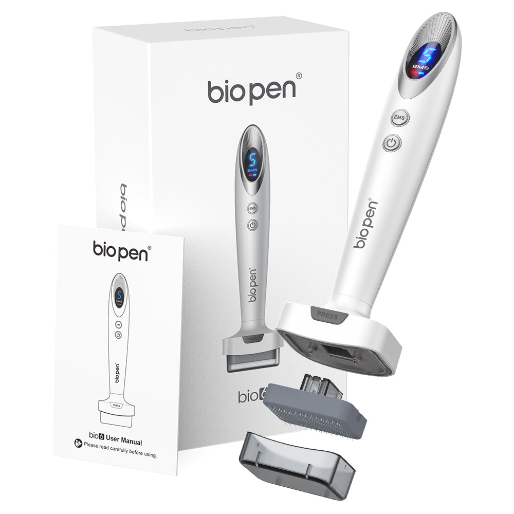 Biopen Bio 6 Hair Growth Microneedle Stamp with EMS and LED Light Therapy from Dr. Pen Official.