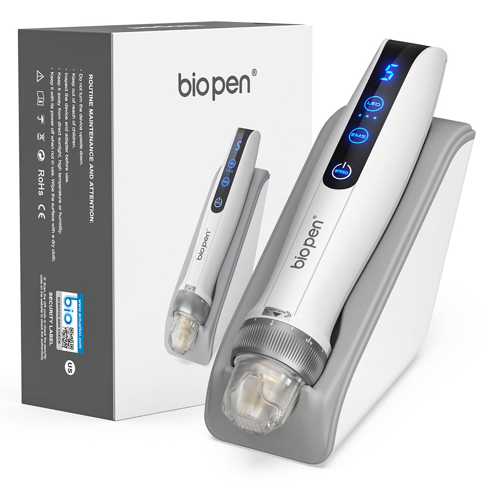 BioPen Q2 By Dr. Pen 3-in-1 Microneedling Pen with integrated LED Light Therapy and Microcurrent technology.