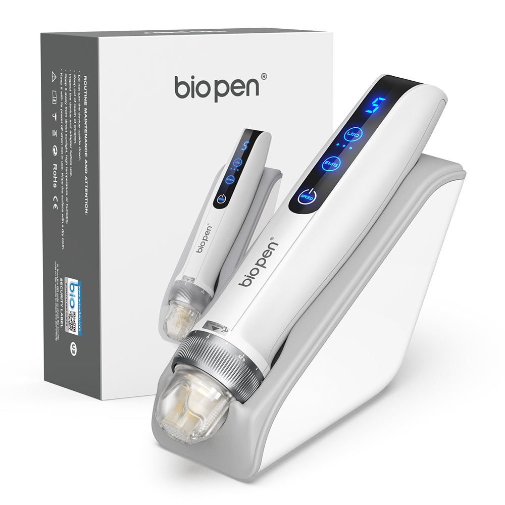 BioPen Q2 By Dr. Pen 3-in-1 Microneedling Pen with integrated LED Light Therapy and Microcurrent technology.