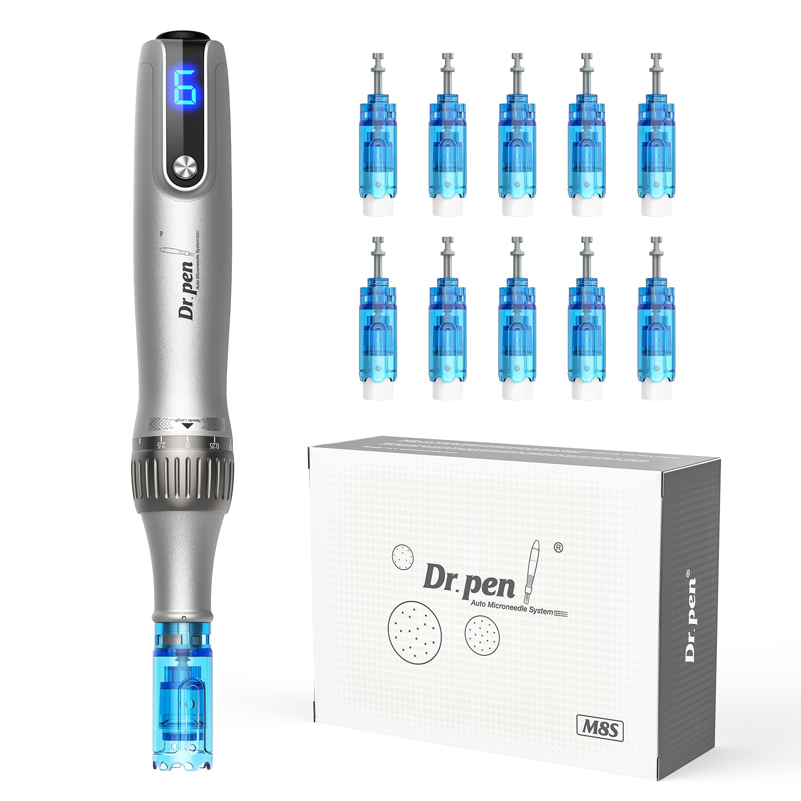 Dr. Pen M8S Microneedling Pen with 12 Cartridges