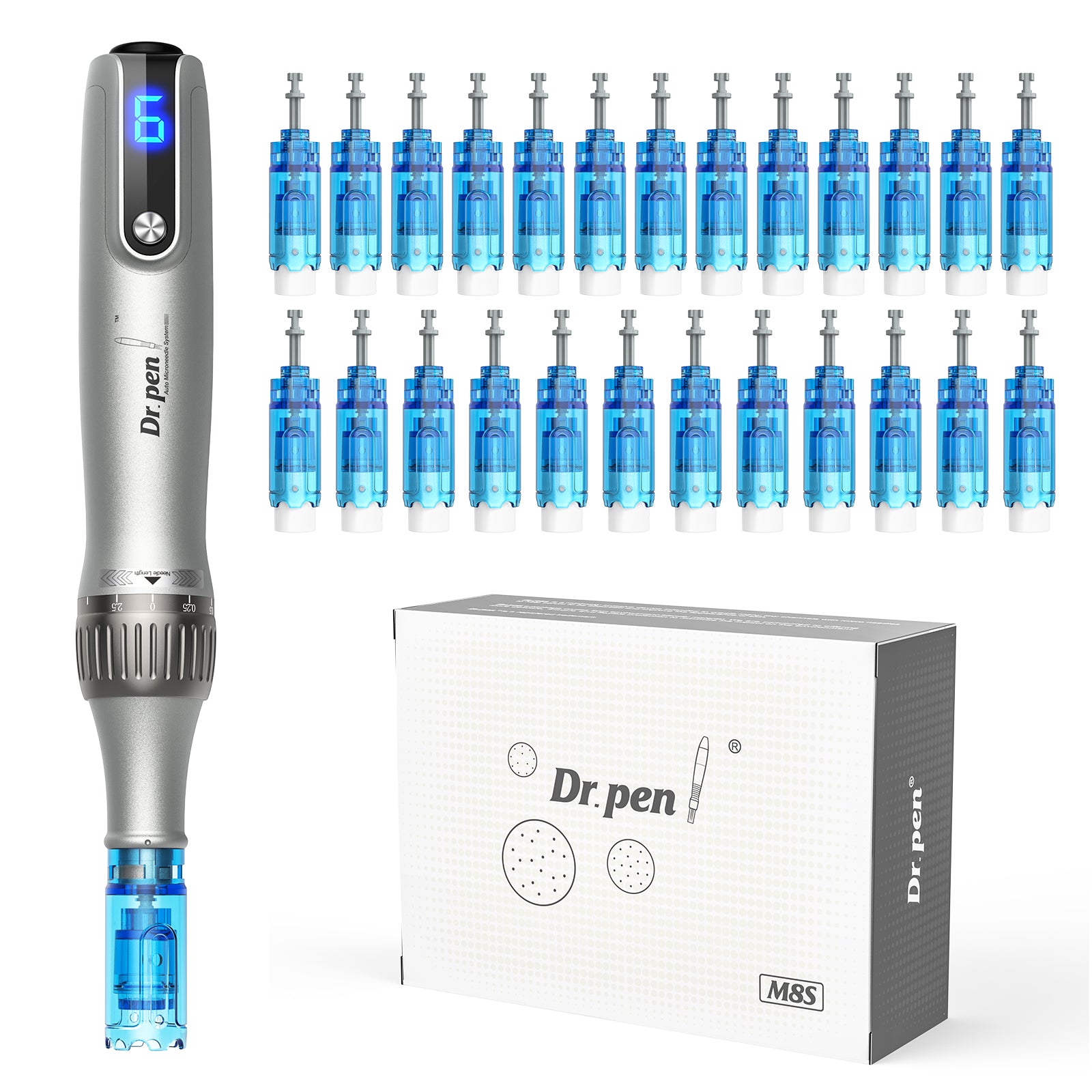 Dr. Pen M8S Microneedling Pen with 12 Cartridges