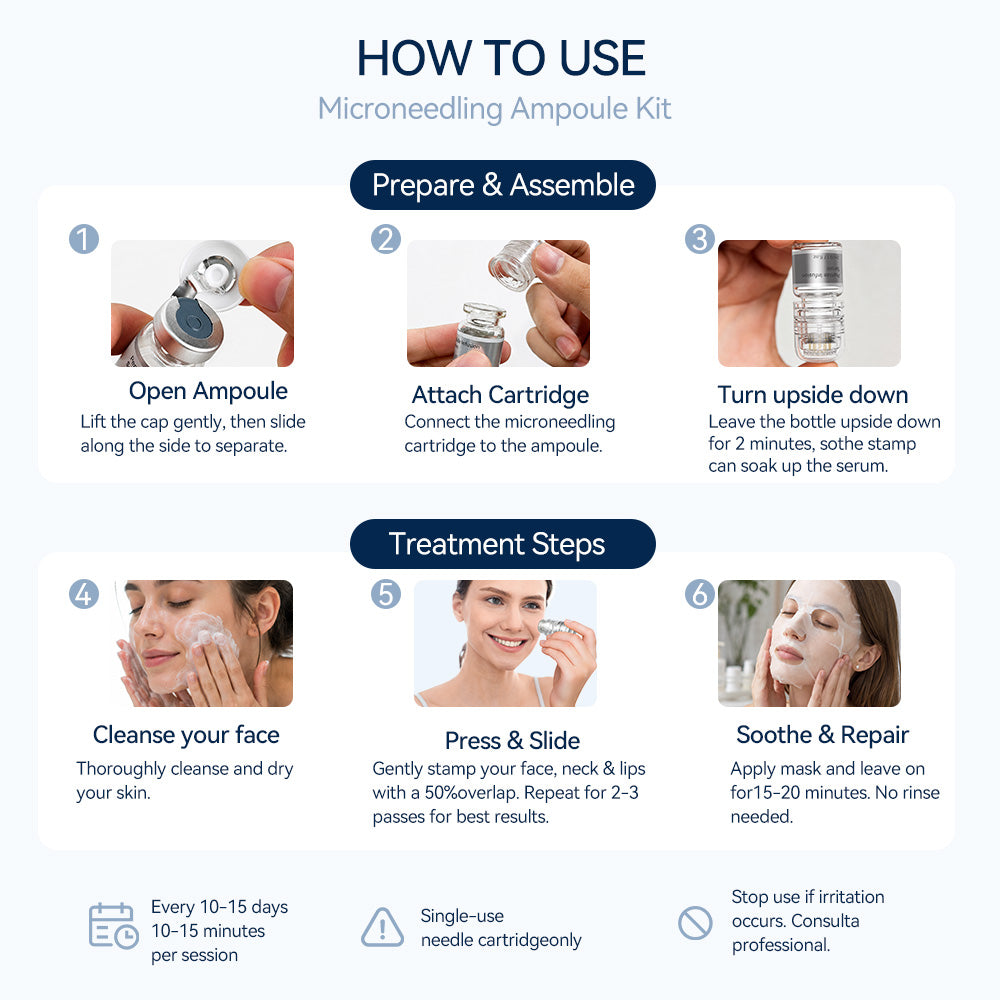 Dr.pen Micro Infusion Stamp System Kit with Peptide & Hyaluronic Acid Serum - Facial Microneedling Care (2 Month Supply)
