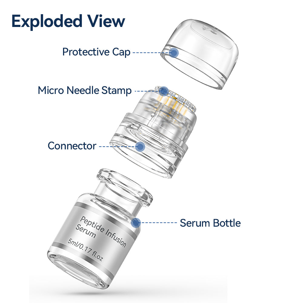 Dr.pen Micro Infusion Stamp System Kit with Peptide & Hyaluronic Acid Serum - Facial Microneedling Care (2 Month Supply)