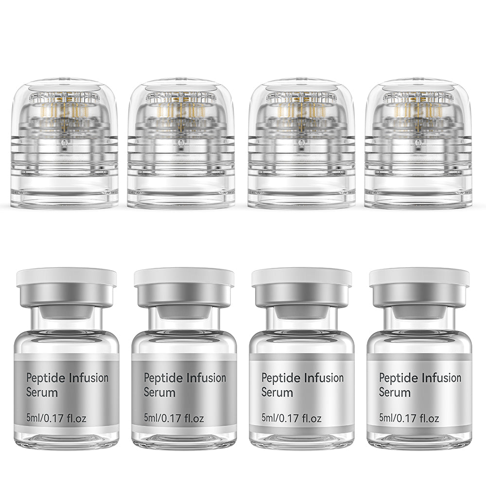 Dr.pen Micro Infusion Stamp System Kit with Peptide & Hyaluronic Acid Serum - Facial Microneedling Care (2 Month Supply)