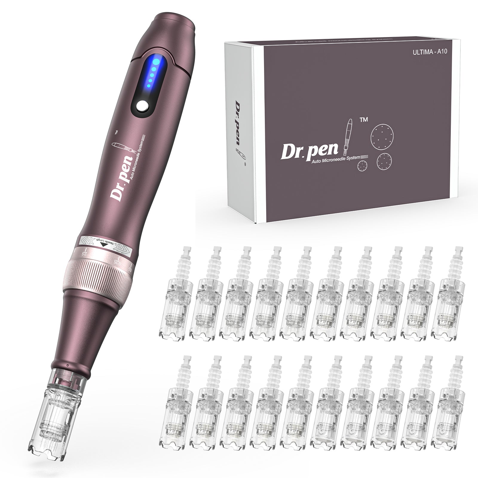 Dr. Pen A10 Dark Purple Microneedling Pen with 12 Cartridges