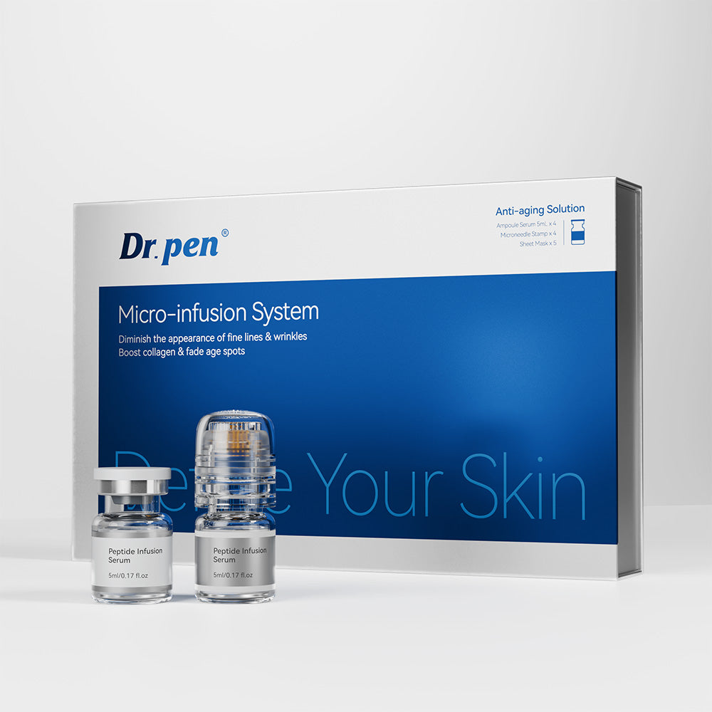 Dr.pen Kit Système de Micro-Infusion avec Sérum Peptides et Acide Hyaluronique - Soin Microneedling Visage (2 Mois d'Utilisation)