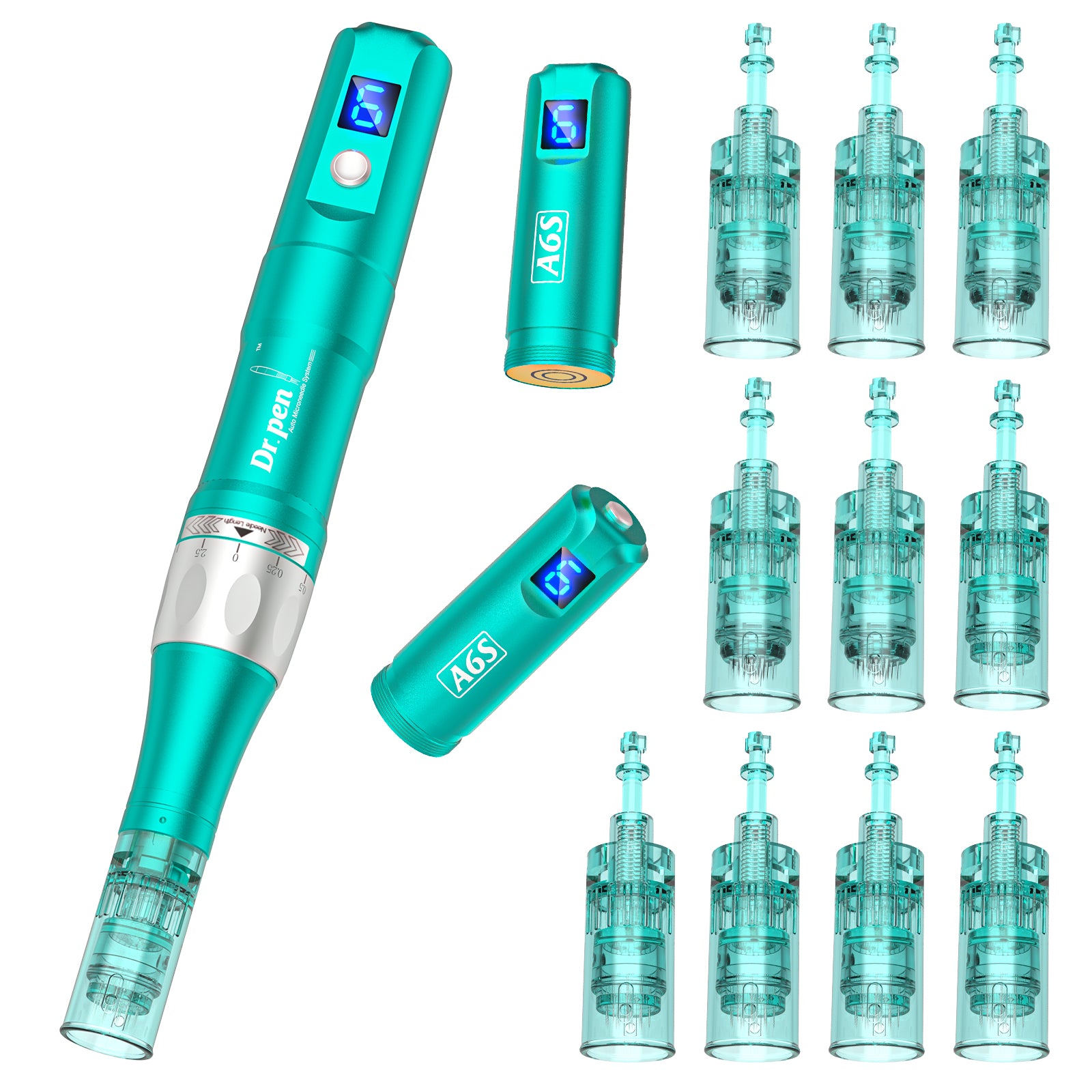 Dr. Pen A6S Microneedling Pen with 16-pin Cartridges 10 pcs