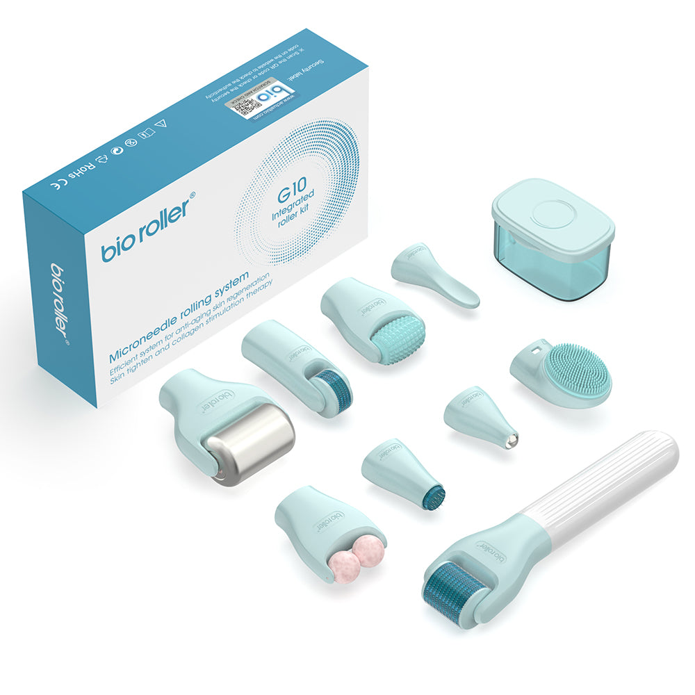 Bio Roller G10 Multi-Functional Derma Roller Kit with interchangeable heads from Dr. Pen Official