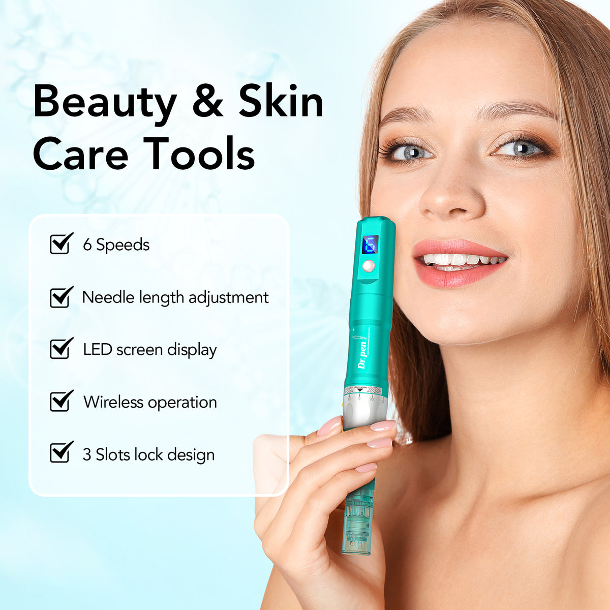 Dr. Pen A6S Microneedling Pen with 16-pin Cartridges 10 pcs