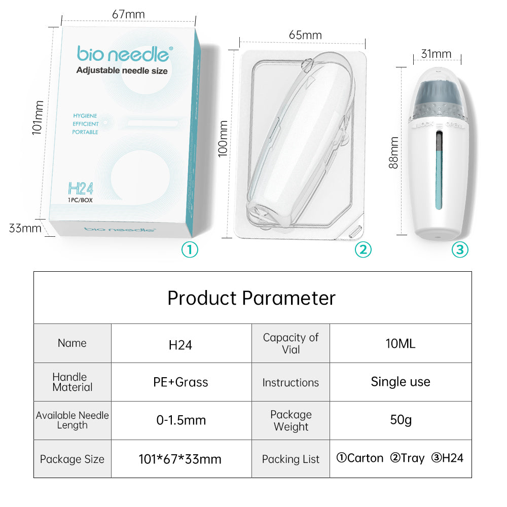 Biopen Bio 6 Microneedle Stamp pour la pousse des cheveux avec EMS et lumière LED
