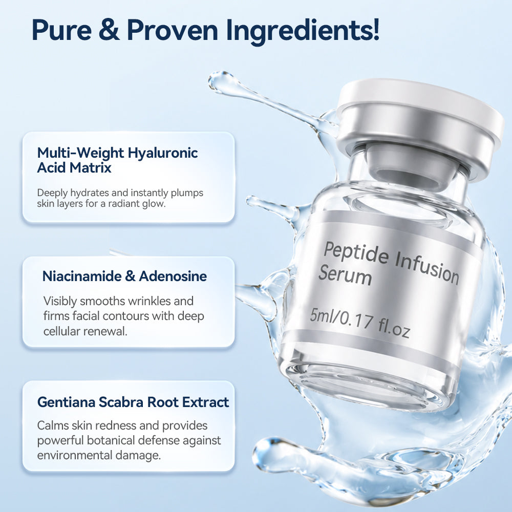 Dr.pen Micro Infusion Stamp System Kit with Peptide & Hyaluronic Acid Serum - Facial Microneedling Care (2 Month Supply)