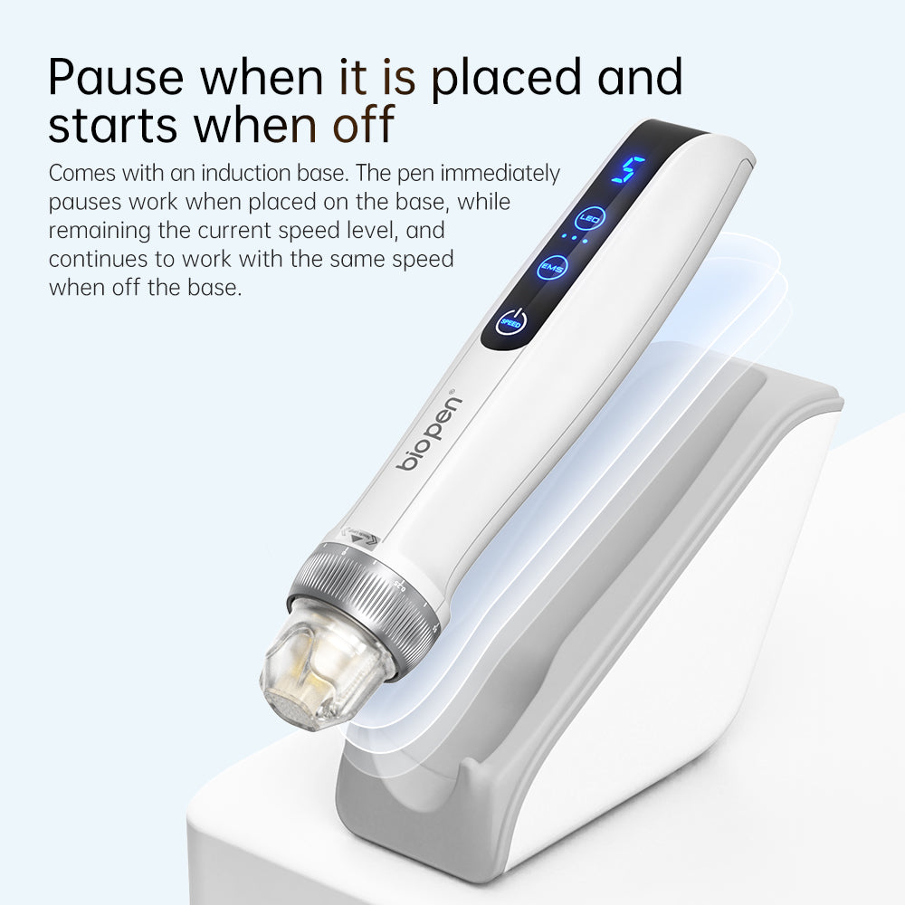 BioPen Q2 By Dr. Pen 3-in-1 Microneedling Pen with integrated LED Light Therapy and Microcurrent technology.