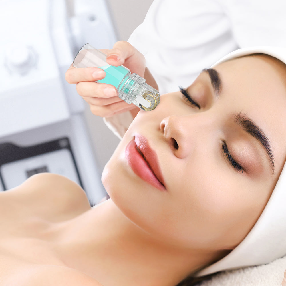 Professional facial hydration treatment with the authentic Hydra Roller HR64 from Dr. Pen Official