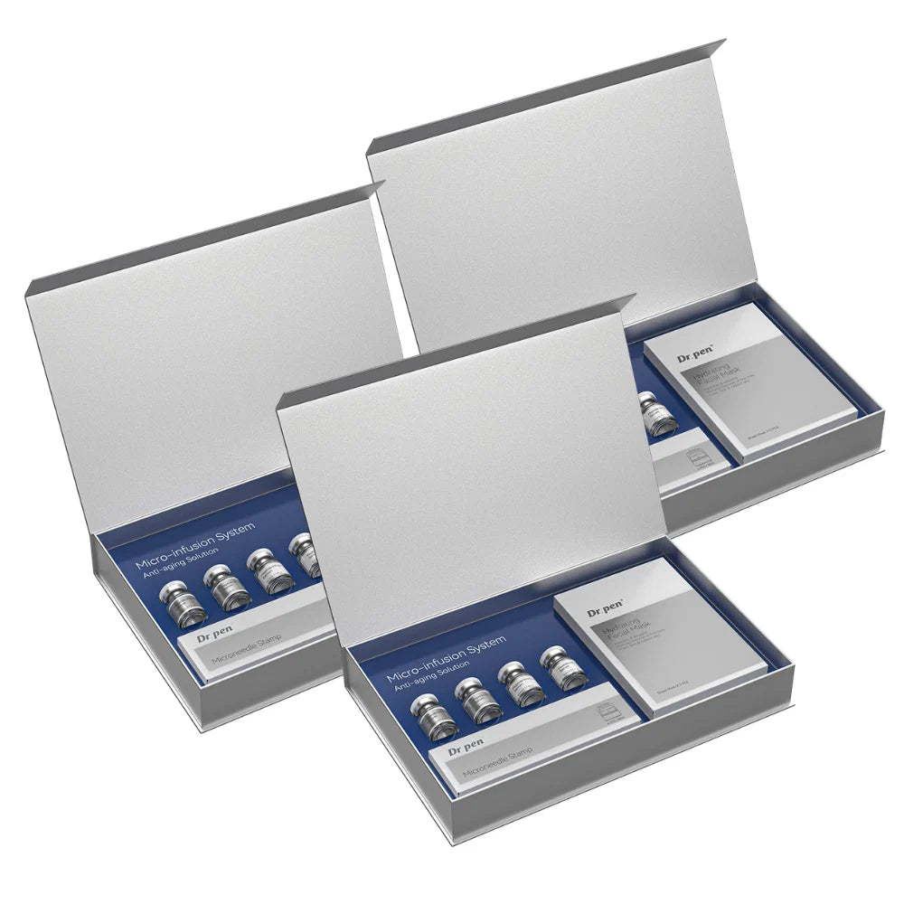 Dr.pen Kit Système de Micro-Infusion avec Sérum Peptides et Acide Hyaluronique - Soin Microneedling Visage (2 Mois d'Utilisation)