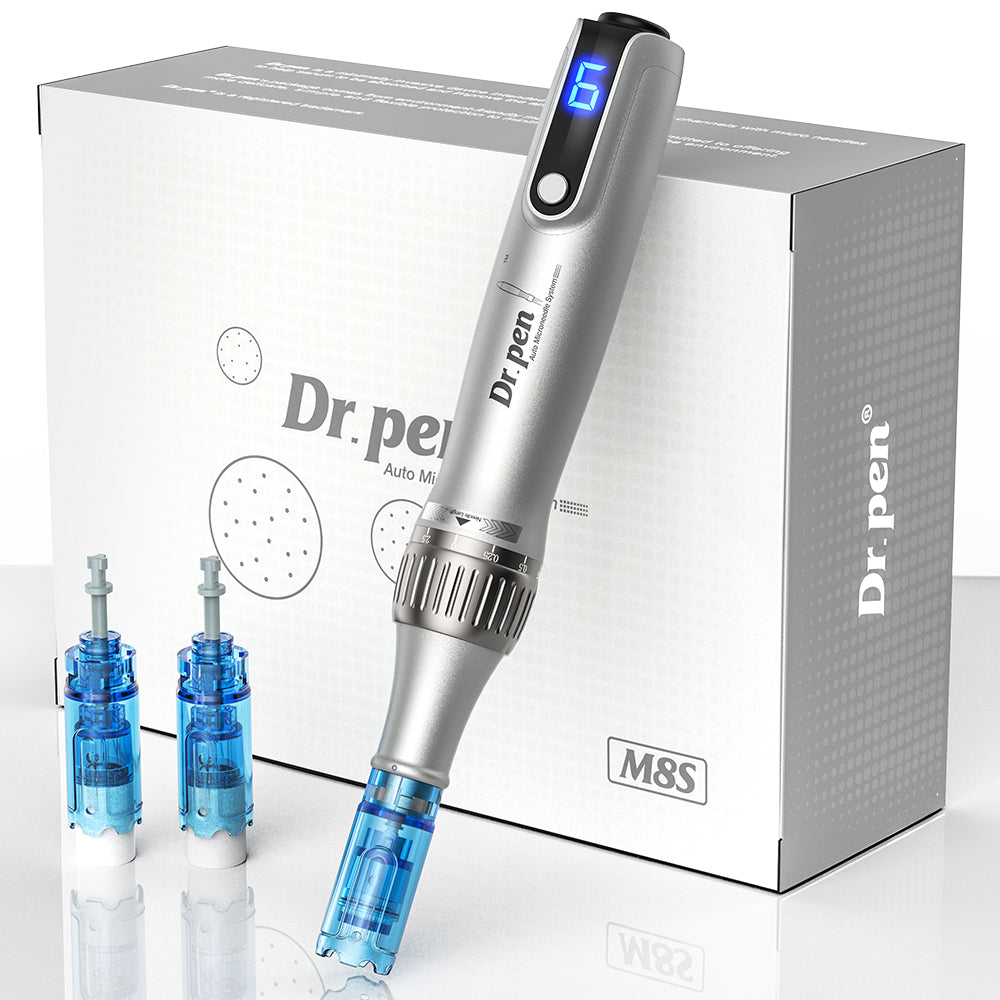 Genuine Dr. Pen M8S with official authenticity verification label for safety.