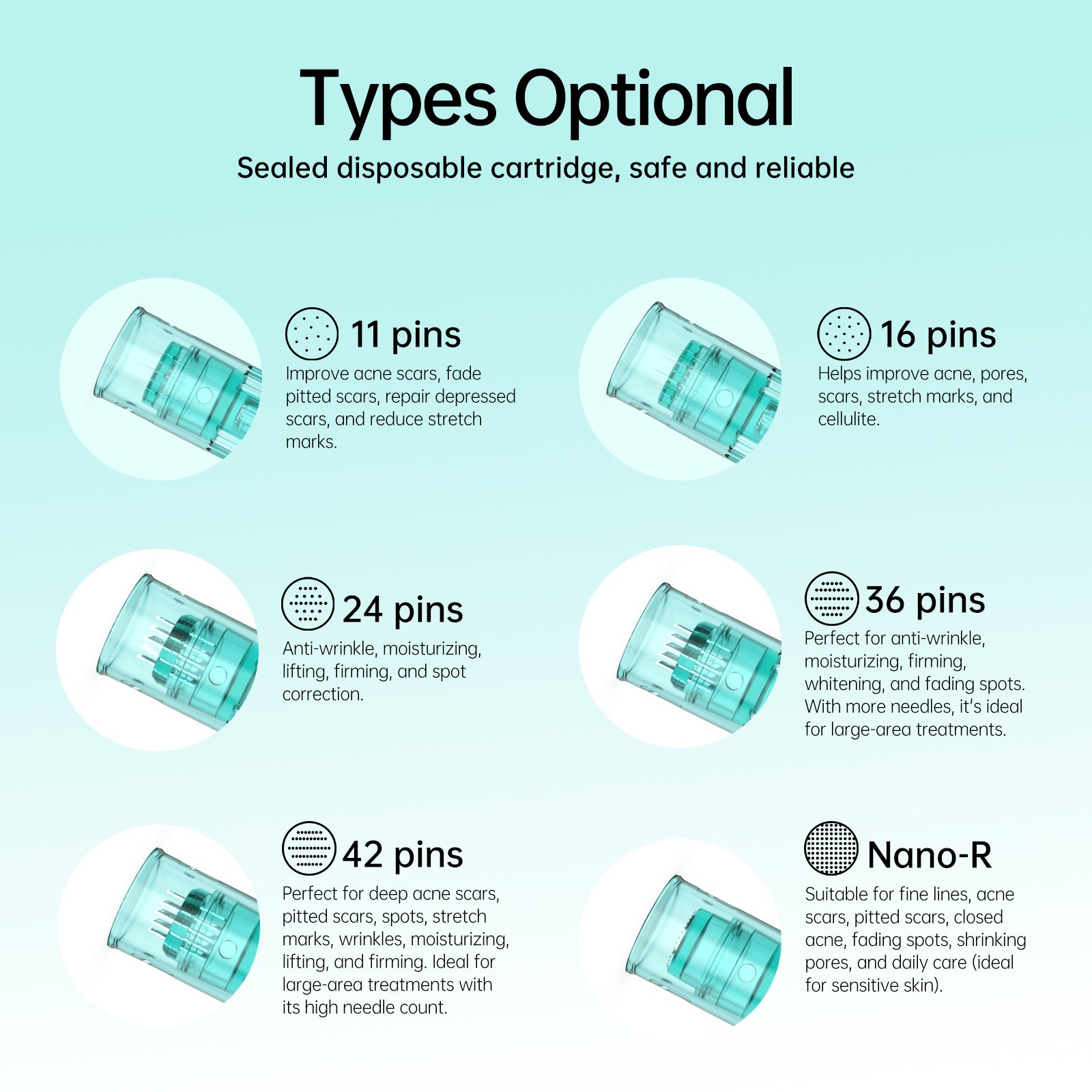 Dr. Pen A6S 42-pin Replacement Cartridges (10-Pack)
