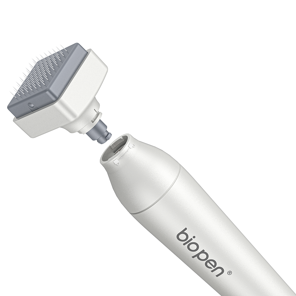 Precision 140-needle head detail of the Bio 4 Adjustable Derma Stamp from the Dr. Pen Official store.