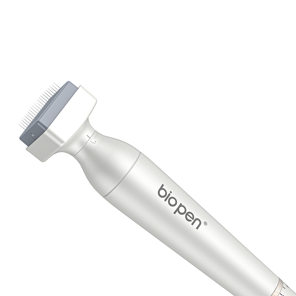 Precision 140-needle head detail of the Bio 4 Adjustable Derma Stamp from the Dr. Pen Official store.
