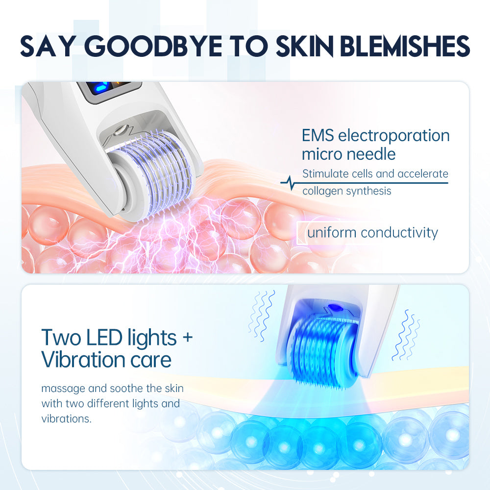Integrated red LED light therapy on Bio Roller G5 for collagen stimulation from the Dr. Pen Official store