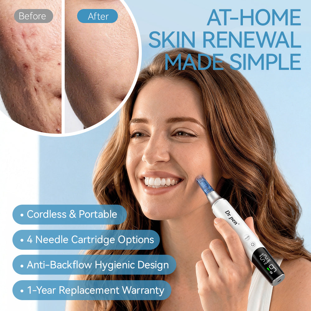 Professional skin rejuvenation using Dr. Pen M9 derma pen for anti-aging treatment