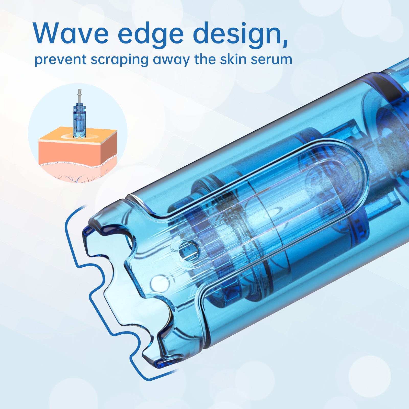 Close up of Dr. Pen M8S A11 18-Pin needle head for professional skin rejuvenation provided by Dr. Pen Official